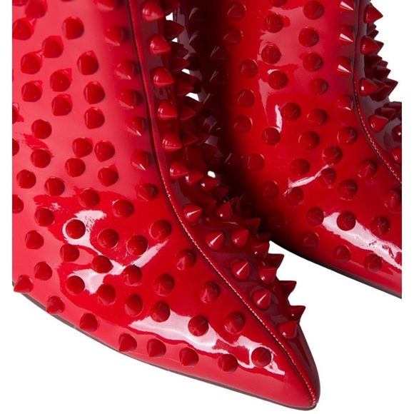 Size 10 Available. Red Studded Booties. - Picture 5 of 8
